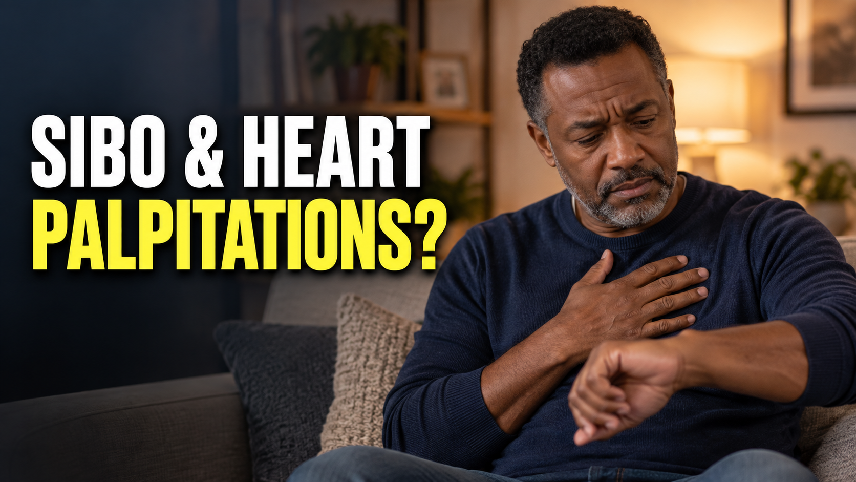 Man checking his pulse while experiencing heart palpitations