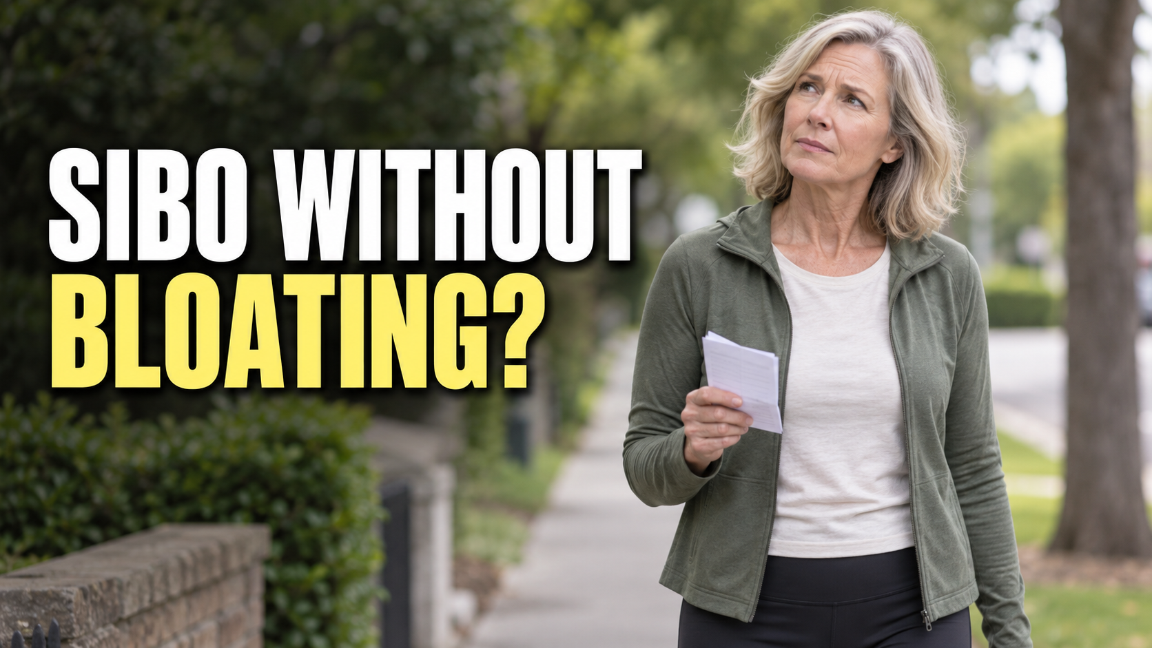 Woman wondering whether SIBO can occur without bloating