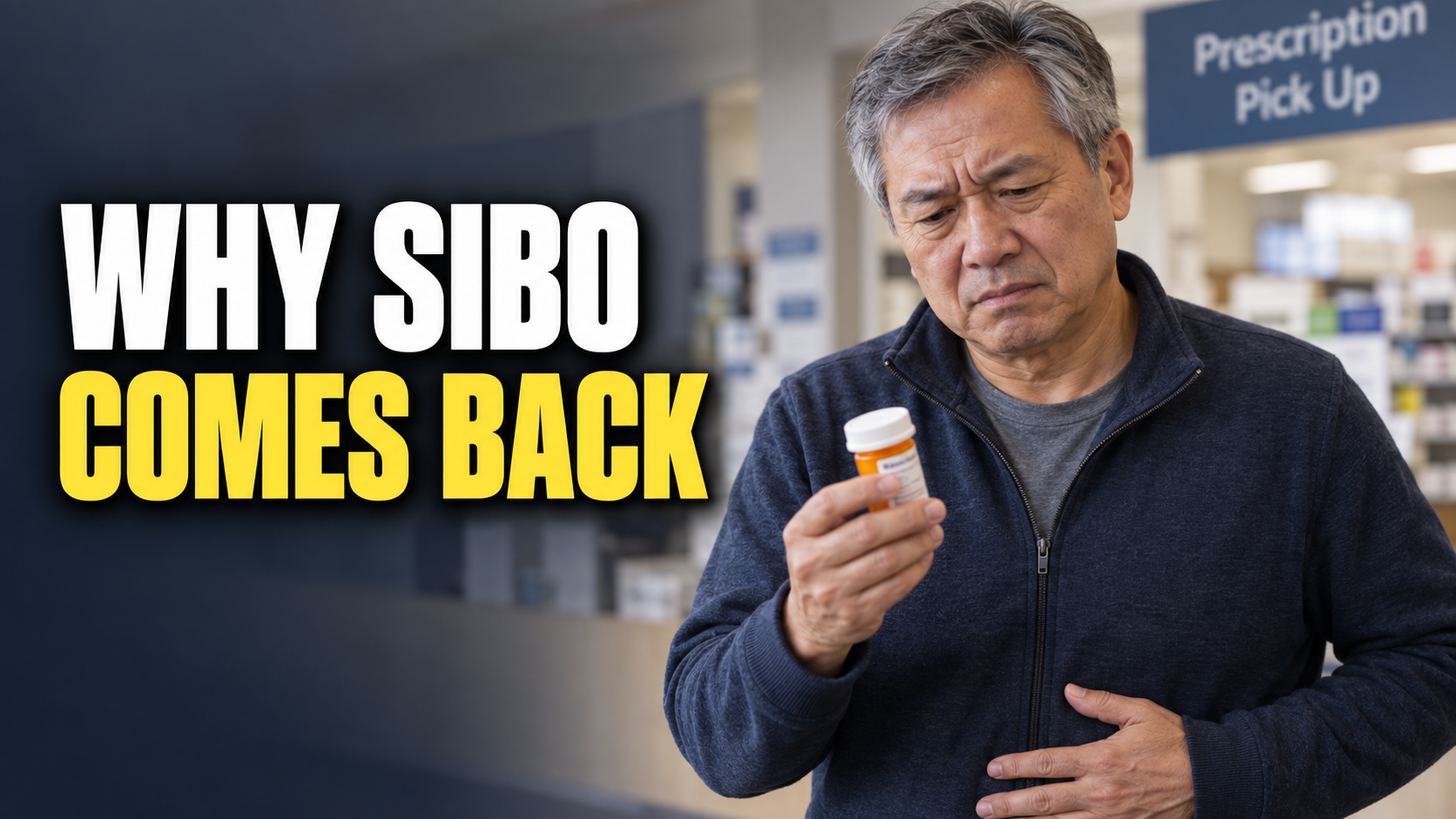 Man wondering why his SIBO symptoms returned after antibiotics